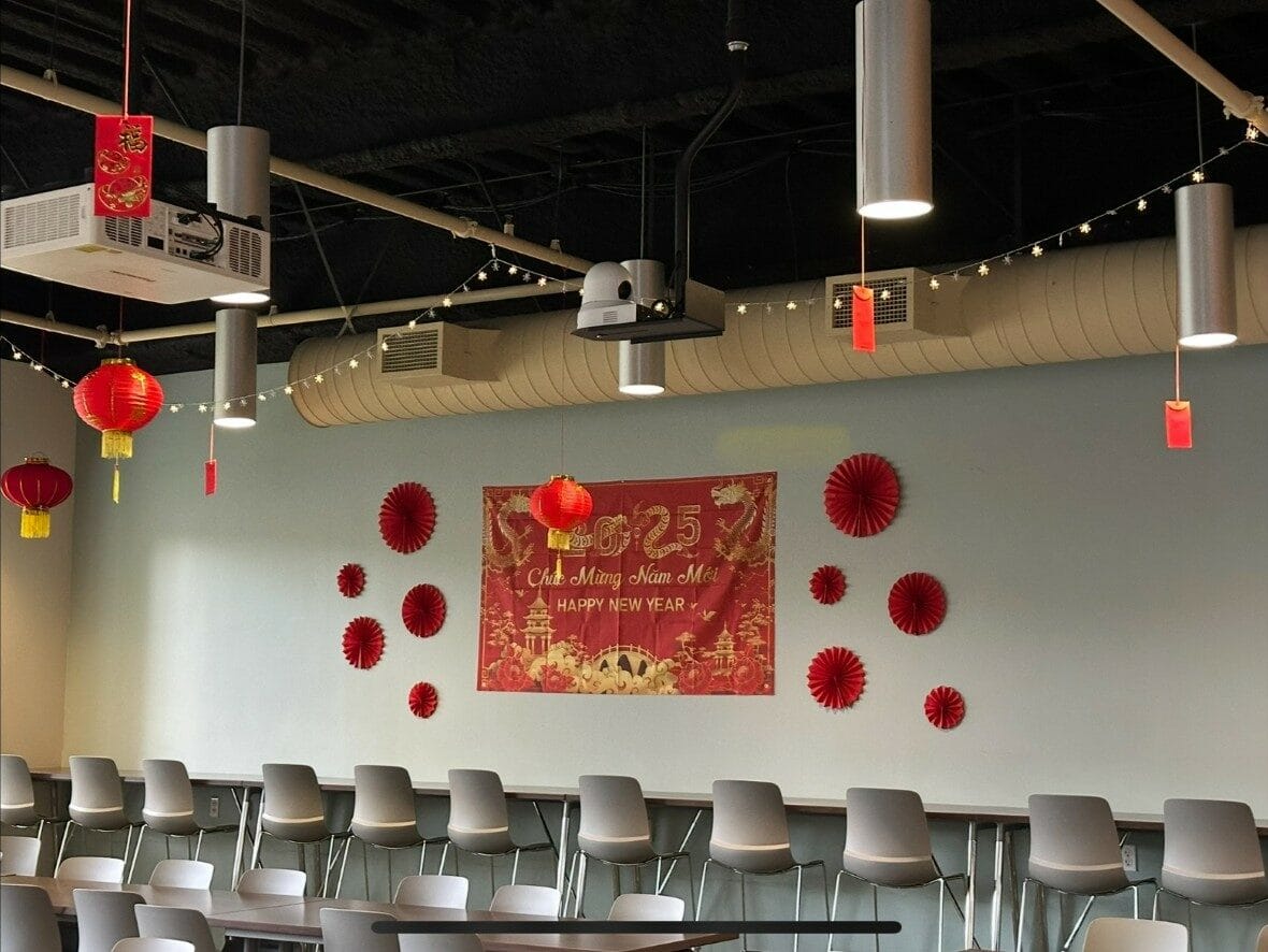 Chinese New Year Celebration by Mellow Events. Event room with Chinese decor