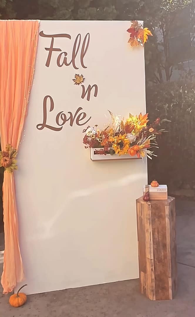 Fall Flower decor and backdrop by Mellow Events