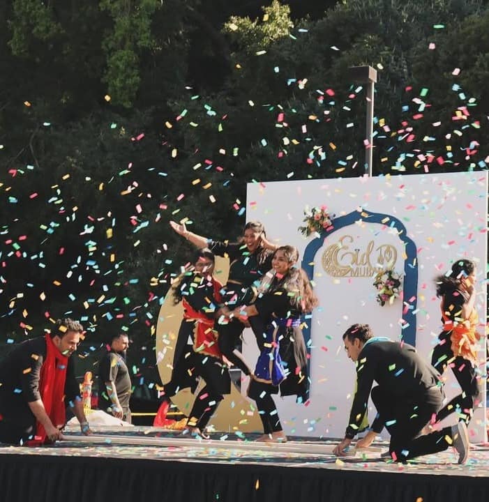 Backdrop for a performance by The Mellow Events